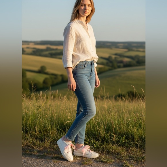 Stuart Weitzman White and Pink Athletic Shoes - Picture 2 of 6